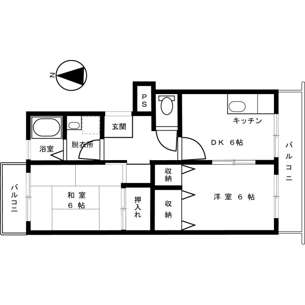 画像2: 田中コーポ　１０５号室